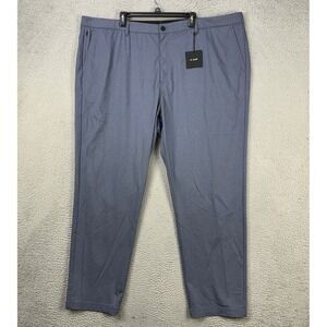 01.Algo Mens Chino Golf Pants 44 Blue Performance Tech‎ Pocket Straight Leg NEW